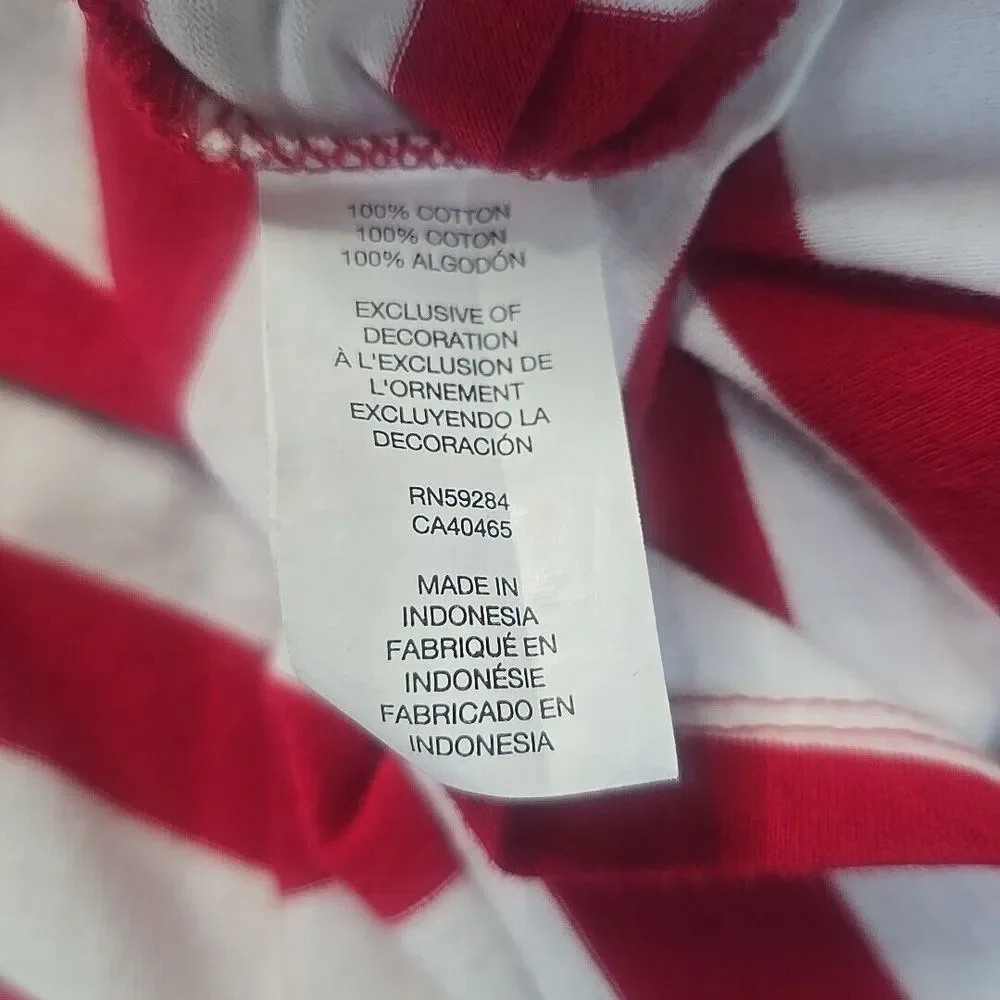 The Childrens‎ Place Striped Sharkbite Dress Kids XL 14 Red Americana Kidcore